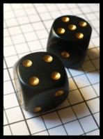 Dice : Dice - 6D Pipped - Black Chessex Opaque Black with Copper - Ebay Jan 2010